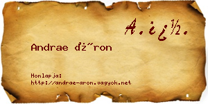 Andrae Áron névjegykártya