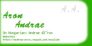 aron andrae business card